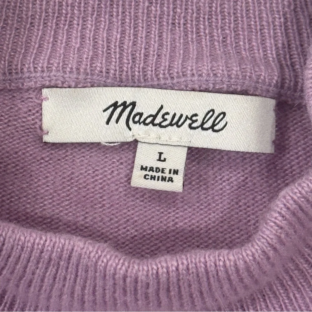 Madewell Ashbury Sweater Large Purple Mock Neck Wool Alpaca Spring Cozy Chic
